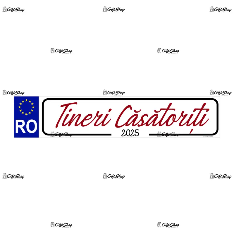 Tineri casatoriti, indicator masina, 200x60 mm, model 1
